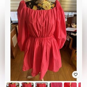 Valentino Hot Pink Puff Sleeve Mini Dress